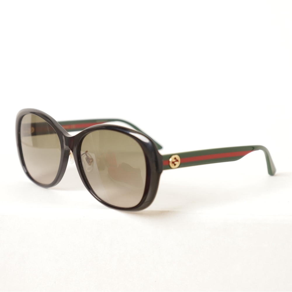 GUCCI GG0849SK 001 Black With Green/Red Strips Women Sunglasses